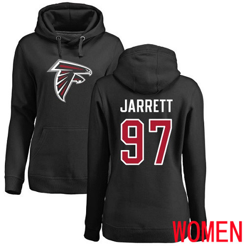 Atlanta Falcons Black Women Grady Jarrett Name And Number Logo NFL Football #97 Pullover Hoodie Sweatshirts